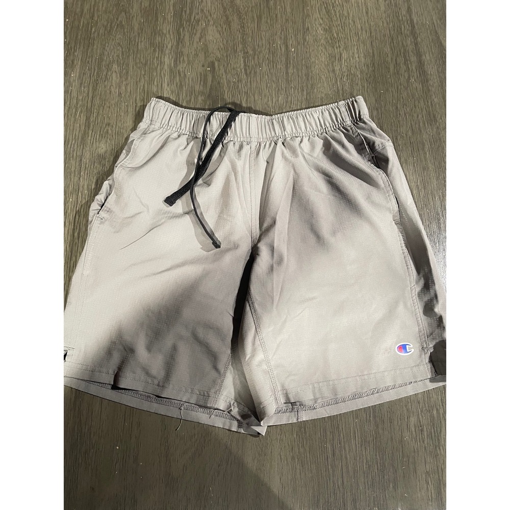 Champion Mens Small Gray Athletic Shorts Ripstop Drawstring Pockets